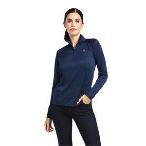 ARIAT sunstopper 2.0 quarter zip long sleeve navy